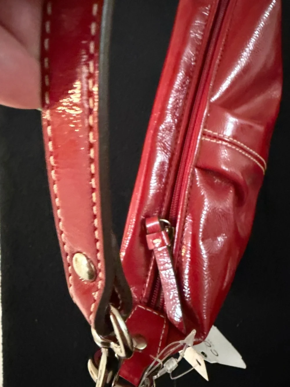NWT Coach Red patent leather top handle convertible bag - Picture 5 of 9